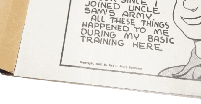 BANDE DESSINEE ROOKIE CAMP ROBERTS 1942