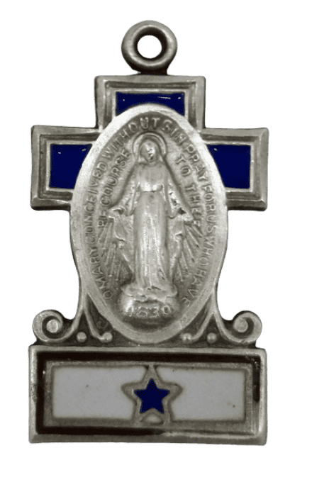 MEDAILLE RELIGIEUSE HOLY MARY BLUE STAR FLAG