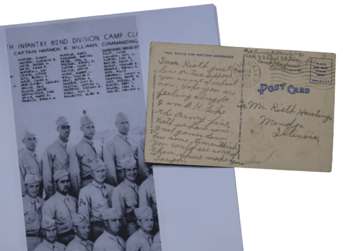 CARTE POSTALE PFC HAISTINGS 4TH INF DIVISION KIA ALLEMAGNE 1945
