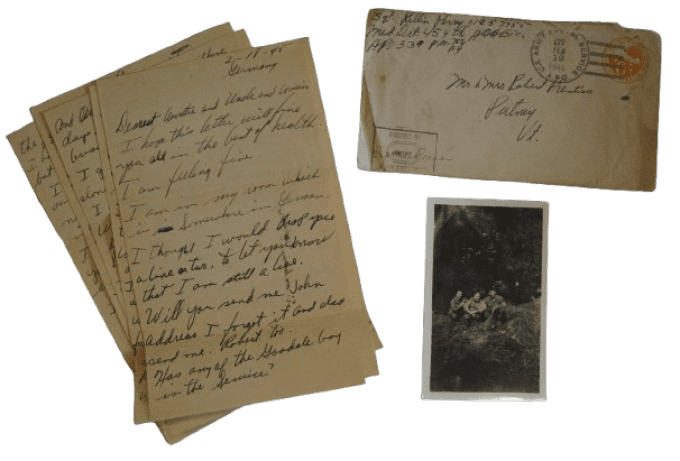 LETTRE SGT PERRY 459TH AAA BN MEDICAL DETACHMENT - ST LO NORMANDIE