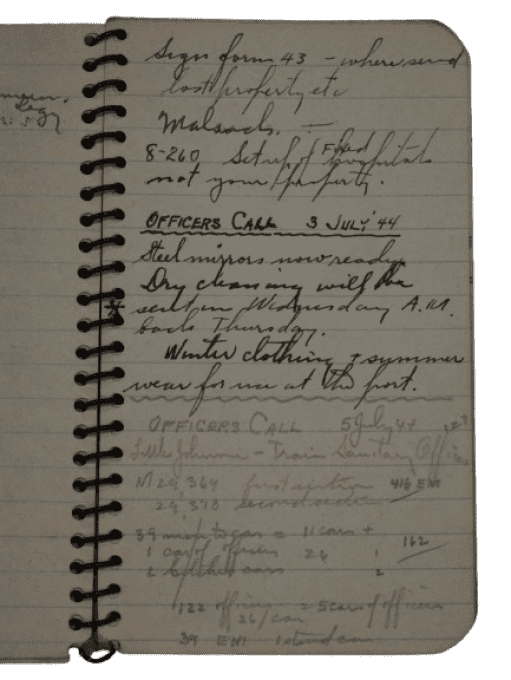 CARNETS LT WALTER BANFIELD 102ND GENERAL HOSPITAL ETO 1944