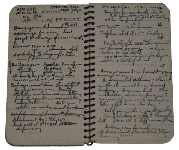 CARNETS LT WALTER BANFIELD 102ND GENERAL HOSPITAL ETO 1944