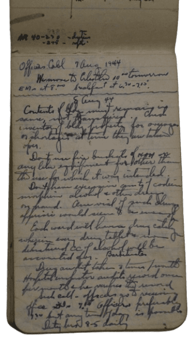 CARNETS LT WALTER BANFIELD 102ND GENERAL HOSPITAL ETO 1944