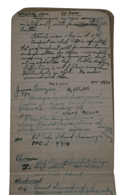 CARNETS LT WALTER BANFIELD 102ND GENERAL HOSPITAL ETO 1944
