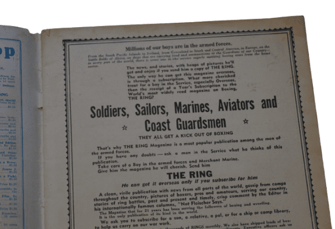 MAGAZINE BOXE "THE RING" 1943