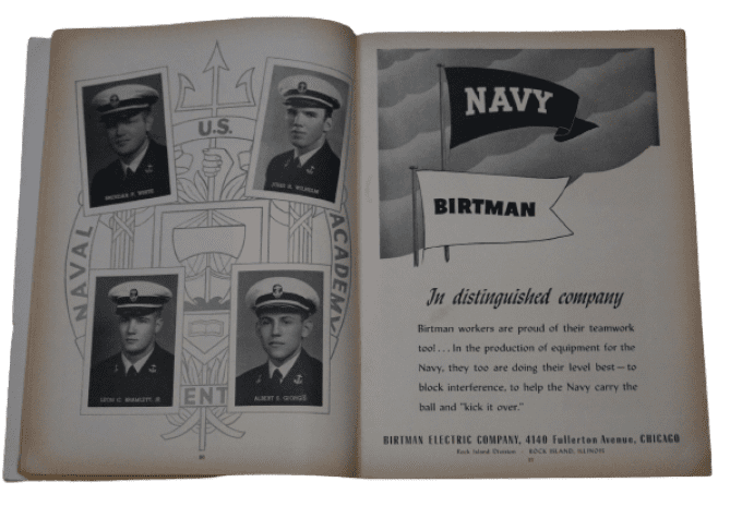 PROGRAMME FOOTBALL AMERICAIN NAVY 1943 