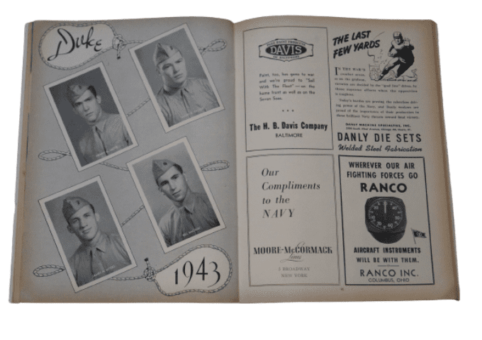 PROGRAMME FOOTBALL AMERICAIN NAVY 1943 