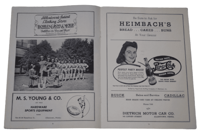 PROGRAMME SOUVENIR FOOTBALL AMERICAIN 1944