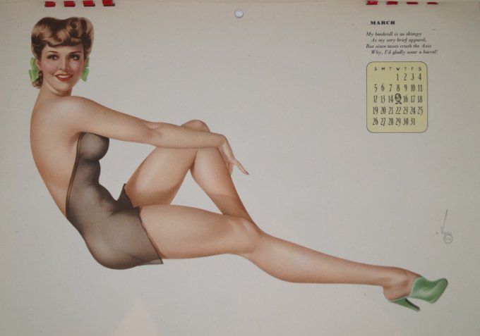 CALENDRIER ET ENVELOPPE PIN-UP VARGA 1944