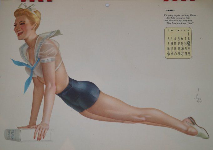 CALENDRIER ET ENVELOPPE PIN-UP VARGA 1944