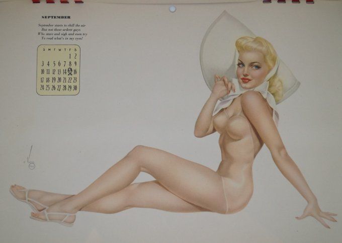 CALENDRIER ET ENVELOPPE PIN-UP VARGA 1944