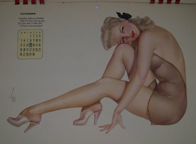 CALENDRIER ET ENVELOPPE PIN-UP VARGA 1944