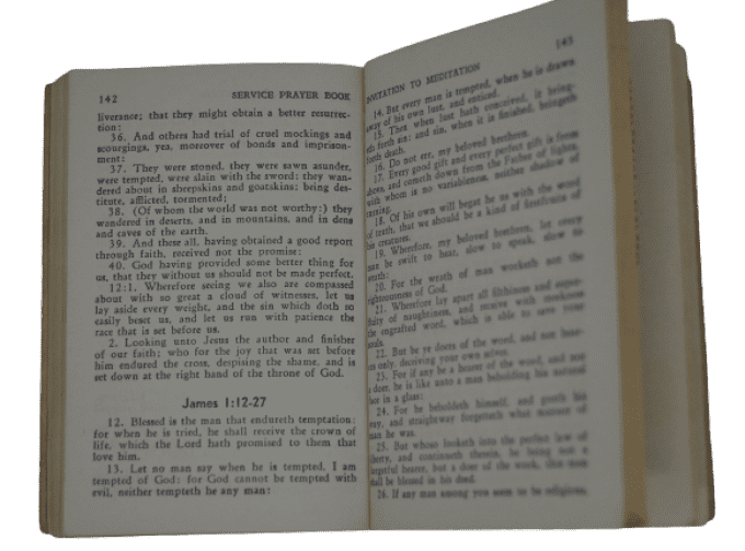 BIBLE SERVICE PRAYER 1942 ET CHAPELET PHOSPHORESCENT