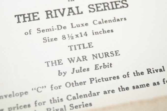 CALENDRIER 1942 ARMY NURSE 