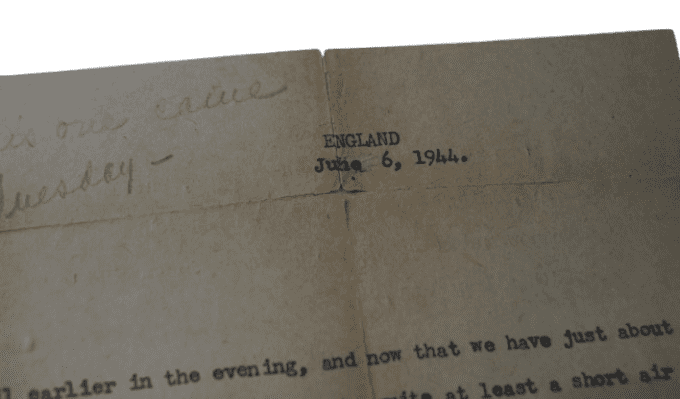 LETTRE 6 JUIN 1944 ANGLETERRE CAPT ST. JOHN WADDELL