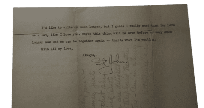 LETTRE 6 JUIN 1944 ANGLETERRE CAPT ST. JOHN WADDELL