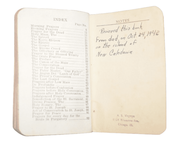 ENSEMBLE RELIGIEUX S/SGT JOSEPH MICEK 1942 AMERICAL DIV