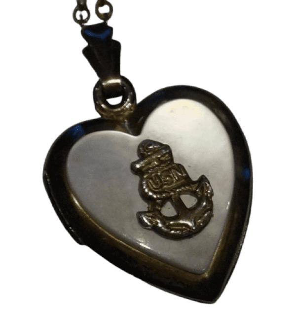 PENDENTIF US NAVY NACRE OR AVEC PHOTO