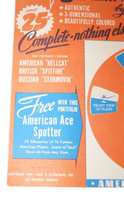 MAQUETTES AVIONS ALLIES AMERICAN ACE SPOTTER 1944