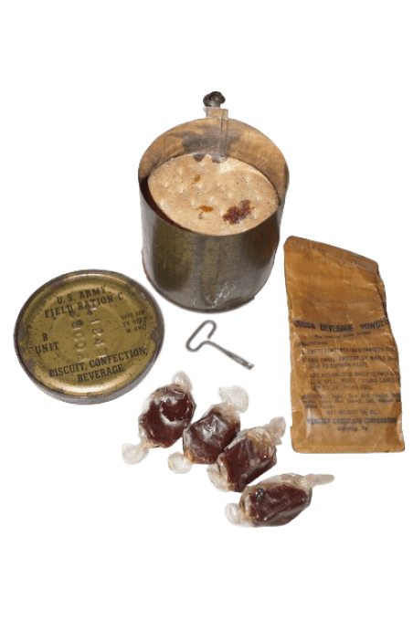 US ARMY FIELD RATION C COCOA 1943 PLEINE OUVERTE