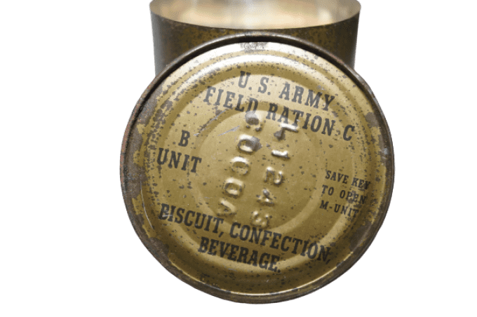 US ARMY FIELD RATION C COCOA 1943 PLEINE OUVERTE