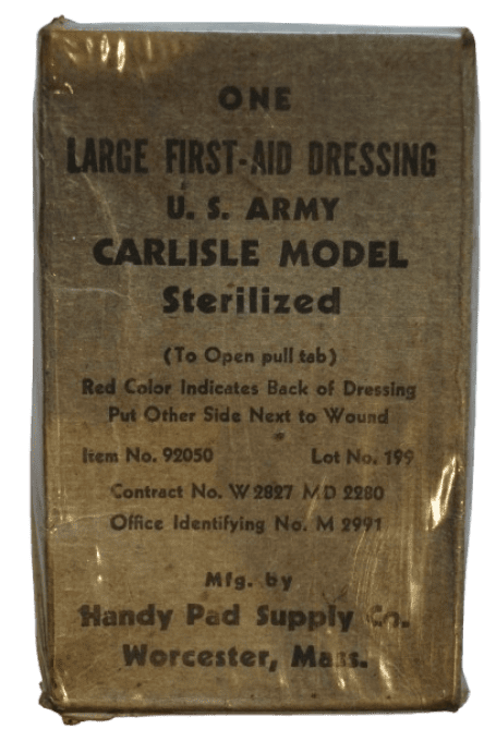 PANSEMENT LARGE FIRST AID DRESSING US ARMY CARLISLE MODEL
