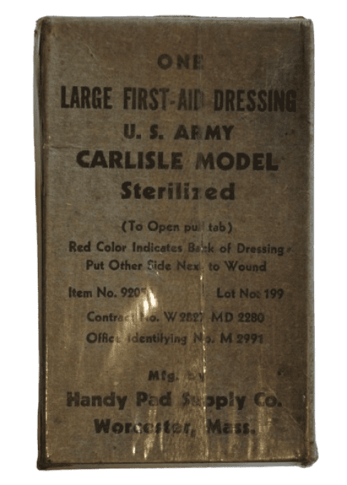 PANSEMENT LARGE FIRST AID DRESSING US ARMY CARLISLE MODEL