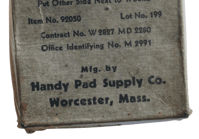 PANSEMENT LARGE FIRST AID DRESSING US ARMY CARLISLE MODEL