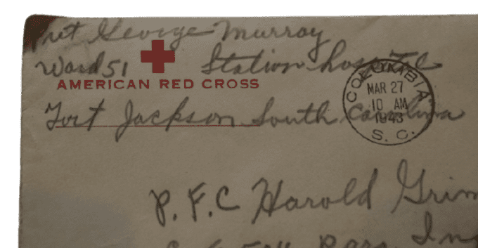 LETTRE RED CROSS 1943 PFC GRIMLEY 82ND AIRBORNE 504TH PIR