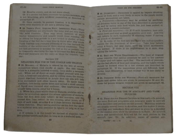 MANUEL FM 21-11 FIRST AID FOR SOLIDERS 1943