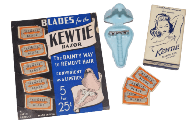 RASOIR FEMININ ET PRESENTOIR DE LAMES KEWTIE