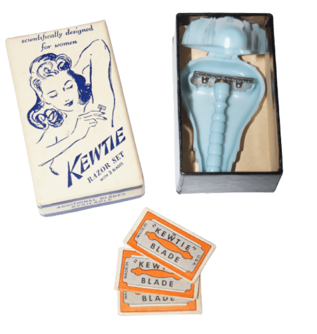 RASOIR FEMININ ET PRESENTOIR DE LAMES KEWTIE