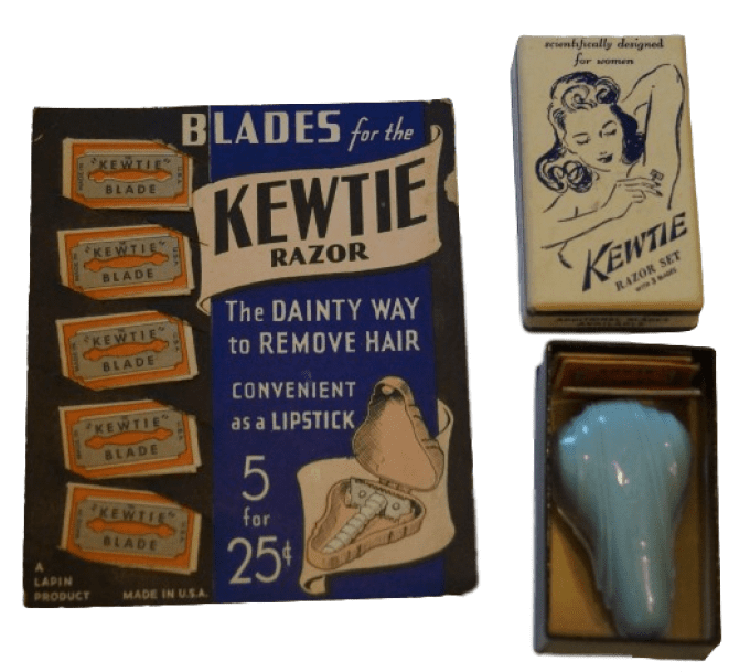 RASOIR FEMININ ET PRESENTOIR DE LAMES KEWTIE