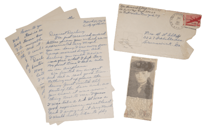 LETTRE 29TH INF DIV PFC OLLIFF OMAHA BEACH WIA NORMANDIE