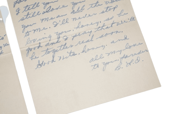 LETTRE 29TH INF DIV PFC OLLIFF OMAHA BEACH WIA NORMANDIE