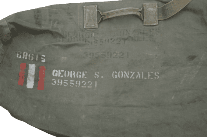 DUFFLE BAG CODE COULEUR 1943 GEORGE GONZALES 