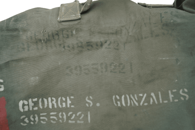 DUFFLE BAG CODE COULEUR 1943 GEORGE GONZALES 