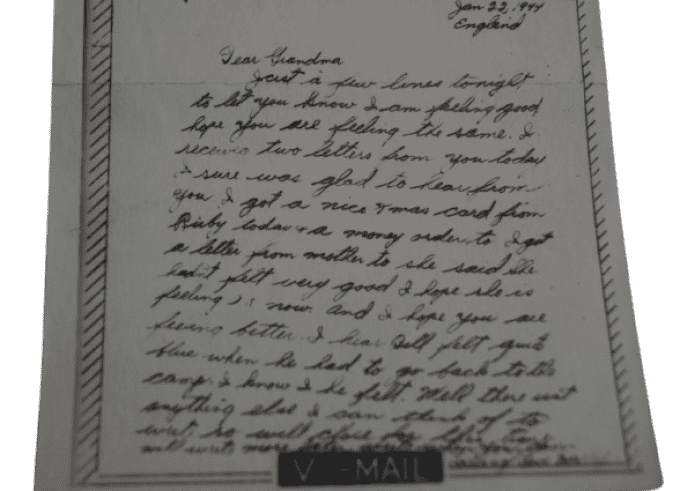 V-MAIL S/SGT SMITH 101ST AIRBORNE 327TH GLIDER 1944 WIA MARKET GARDEN