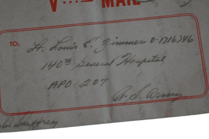V-MAIL CAPT SHAFFREY 17TH AIRBORNE MEDICAL CO 1944