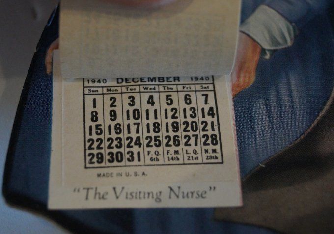 CALENDRIER SILHOUETTE VISITING NURSE 1940