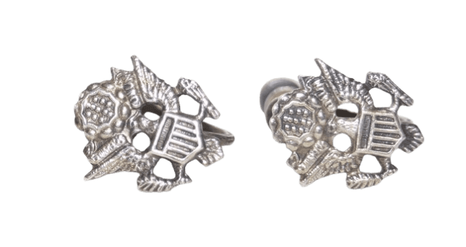BOUCLES D'OREILLES US ARMY STERLING