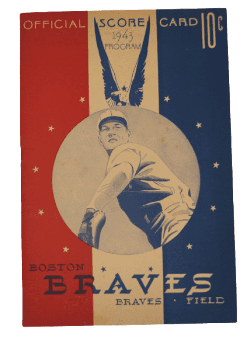 PROGRAMME BASEBALL BOSTON BRAVES 1943