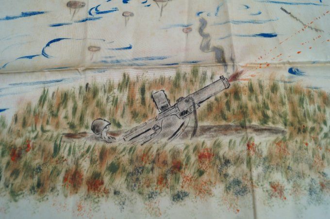 DESSIN SUR SOIE FRANCE 1944