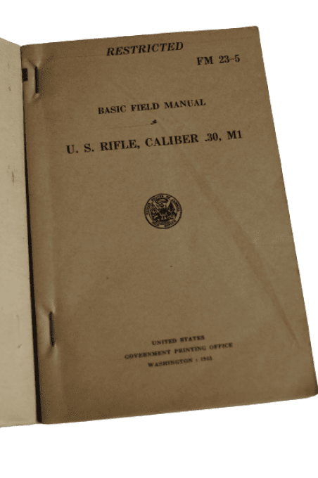 MANUEL US RIFLE CALIBER 30 M1 GARAND 1943 