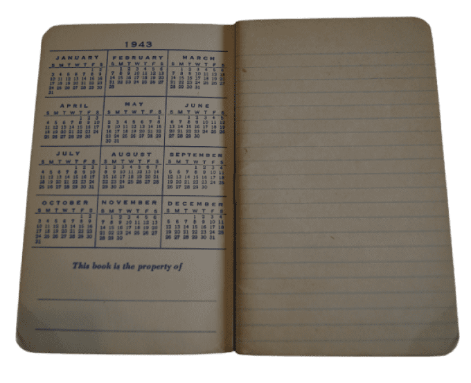 CARNET COCA COLA US ARMY 1943