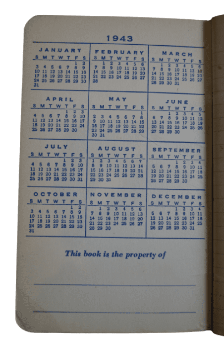 CARNET COCA COLA US ARMY 1943