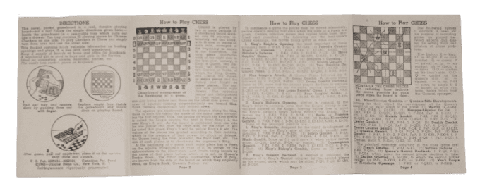 JEU DE POCHE ECHECS ET DAMES 1942