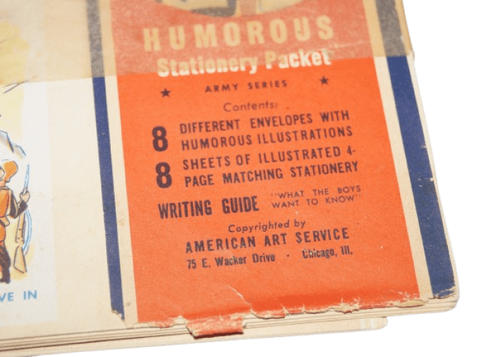 KIT CORRESPONDANCE HUMORISTIQUE ARMY 1942