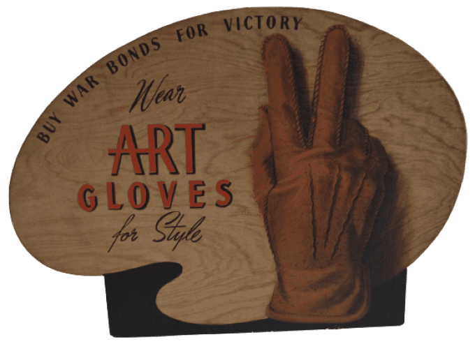 SUPPORT PUBLICITAIRE ART GLOVES "BUY WAR BONDS"