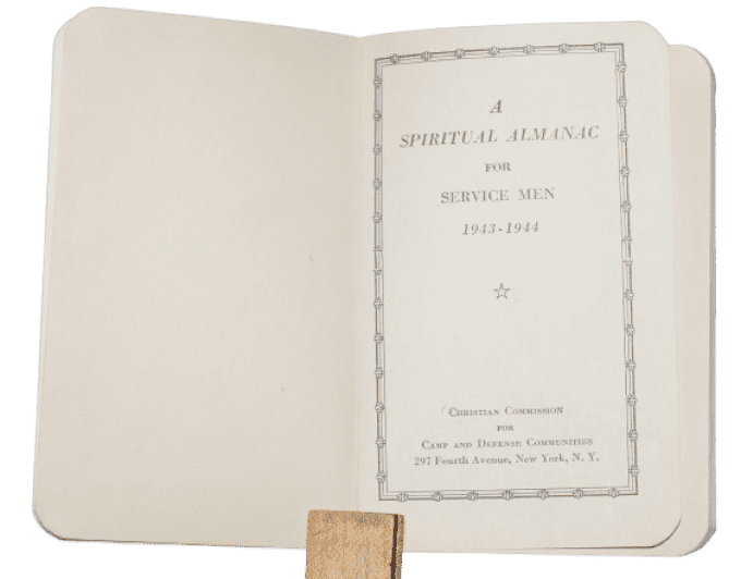 LIVRET RELIGIEUX SPIRITUAL ALMANAC PERSONNEL MILITAIRE 1943 